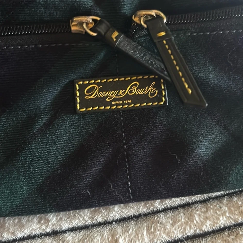 Dooney and Bourke Blue and Green Plaid Shoulder Bag - Picture 3 of 8